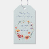 Blue Wildflower Wedding Cadeaulabel (Voorkant)