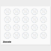 Blue Wildflower Wedding Classic Ronde Sticker (Vel)