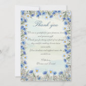 Blue Wildflower Wedding Dank je wel kaart (Voorkant)