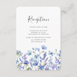 Blue Wildflower Wedding Receptie Kaart
