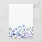 Blue Wildflower Wedding Receptie Kaart (Achterkant)