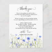 Blue Wildflower Wedding Weekend Itinerary Welkom Informatiekaartje (Achterkant)