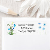 Blue Wildflower Weduwingadres Etiket (Insitu)