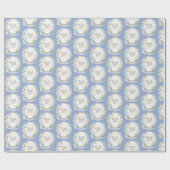 Blue Wildflower Wreath Elegant Botanical  Cadeaupapier (Vlak)