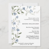 Blue Wildflowers Afstudeerfeest Kaart (Voorkant)