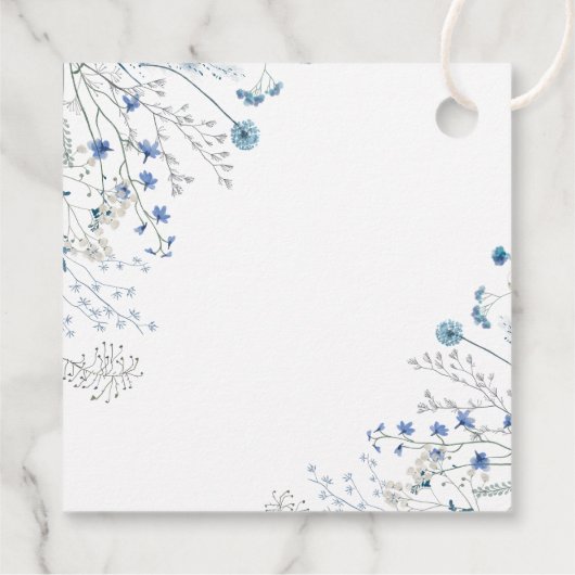 blue wildflowers Baptism Bedankjes Labels (Achterkant)