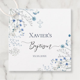 blue wildflowers Baptism Bedankjes Labels