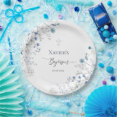 blue wildflowers Baptism Papieren Bordje (Feest)