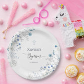 blue wildflowers Baptism Papieren Bordje (Feest)