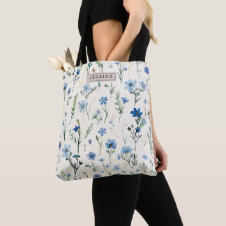Blue Wildflowers Canvas tas