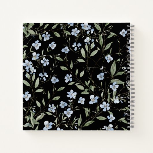 Blue Wildflowers Foto Afstuderen Gastboek Notitieboek (Achterkant)