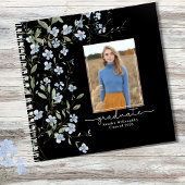 Blue Wildflowers Foto Afstuderen Gastboek Notitieboek