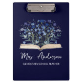 Blue Wildflowers Grow From Book Teacher Klembord (Voorkant)