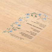 Blue Wildflowers Homeschool Afstuderen Arch Acryl Uitnodigingen (Laagn)