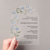 Blue Wildflowers Homeschool Afstuderen Arch Acryl Uitnodigingen (Insitu (Draagbaar))