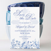 Blue Wildflowers Religious Wedding Save The Date