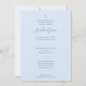 Blue Wildflowers Silver Photo Naming Ceremony Notitiekaartje (Achterkant)