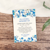 Blue Wildflowers Sympathy Memory Dank je wel kaart
