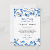 Blue Wildflowers Sympathy Memory Dank je wel kaart (Voorkant)