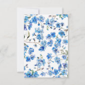 Blue Wildflowers Sympathy Memory Dank je wel kaart (Achterkant)