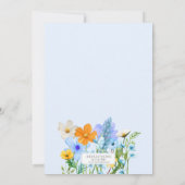 Blue Wildflowers Theme Girl's Birthday Kaart (Achterkant)