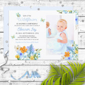Blue Wildflowers Theme Girl's verjaardagsfeestje Kaart