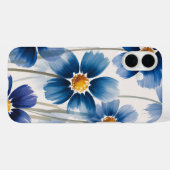 Blue Wildflowers Watercolor Phone Case (Achterkant (horizontaal))