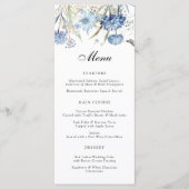 Blue Wildflowers Waterverf Floral Wedding Menu (Voorkant)