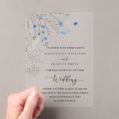 blue wildflowers wedding acryl uitnodigingen (Insitu (Draagbaar))
