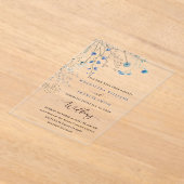 blue wildflowers wedding acryl uitnodigingen (Laagn)