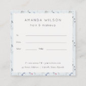 Blue Wilflower Crest Monogram Cadeaubon Vierkante Visitekaartje (Achterkant)