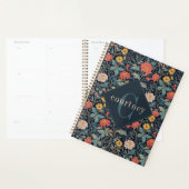 Blue William Morris Floral Elegant Monogram  Planner (Display)