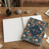 Blue William Morris Floral Elegant Monogram  Planner