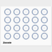 Blue William Morris Wedding Ronde Sticker (Vel)