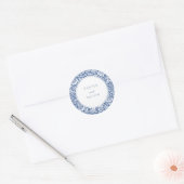 Blue William Morris Wedding Ronde Sticker (Envelop)
