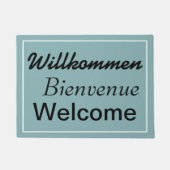 Blue Willkommen Bienvenue Welkom Meertalig Deurmat (Voorkant)