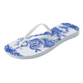 Blue Willow Animal Oriental Garden Whimsical Fox Teenslippers (Schuin)