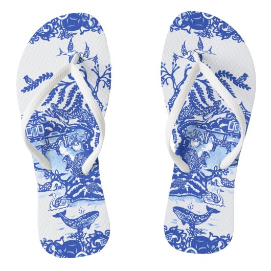 Blue Willow Animal Oriental Garden Whimsical Fox Teenslippers (Voetbed)