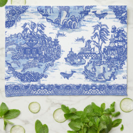 Blue Willow Animal Pagoda  oosters Toile Theedoek