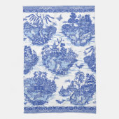 Blue Willow Animal Pagoda oosters Toile Theedoek (Verticaal)