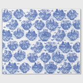 Blue Willow Animal Rabbit Deer Fox Toile Cadeaupapier (Vlak)