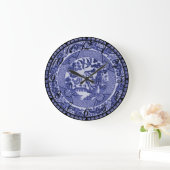 Blue Willow Blue and White China Bord Clock Grote Klok (Huis)