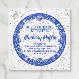 Blue Willow Border Food of Keuken Bakkerij  Bedankjes Labels