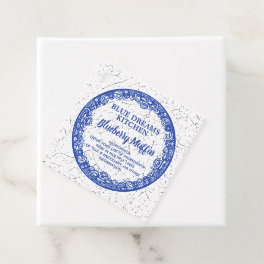 Blue Willow Border Food of Keuken Bakkerij Bedankjes Labels (In situ)