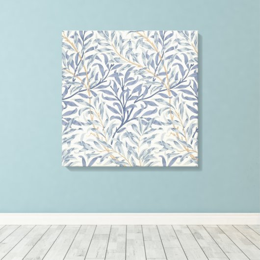 Blue Willow Bough (door William Morris) Canvas Afdruk (Insitu (Houten vloer))