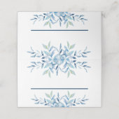 Blue Willow Branches Waterverf bruiloft Plaatskaartje (Buitenkant ongevouwen)