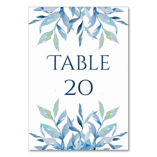 Blue Willow Branches, Waterverf Wedding Reception Kaart (Achterkant)