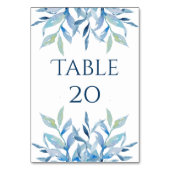 Blue Willow Branches, Waterverf Wedding Reception Kaart (Voorkant)