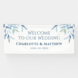 Blue Willow Branches, Waterverf Wedding Reception Spandoek