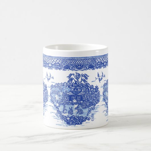 Blue Willow Bunny Rabbit FloraI Isle of Animals Koffiemok (Center)